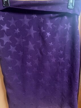 LuLaRoe Deep Purple Star Jacquard Pencil Skirt